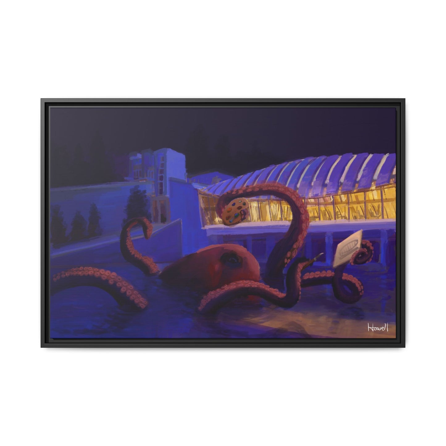 Crystal Bridges Kraken - Framed Giclée Canvas Print