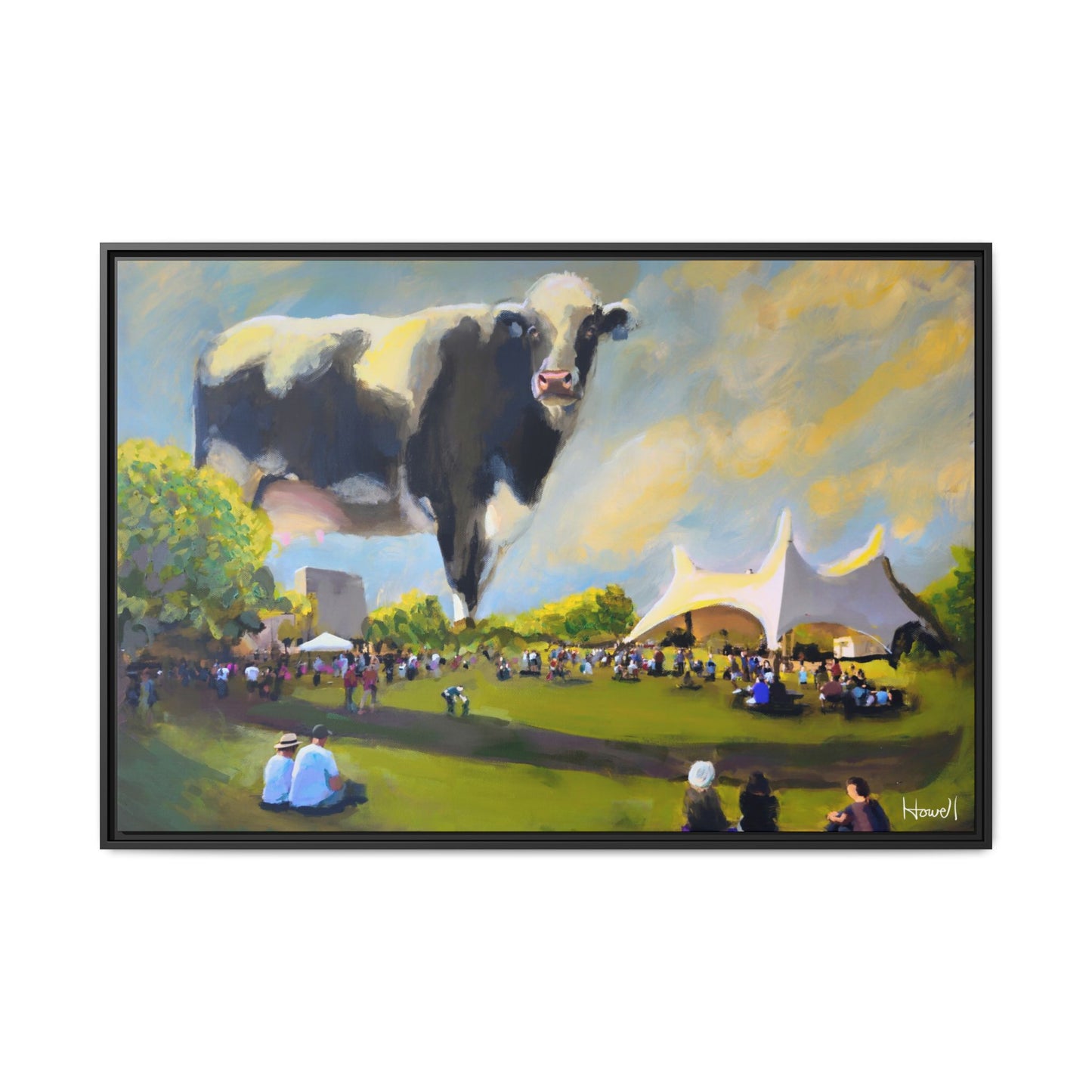 The Moo-mentary - Framed Giclée Canvas Print