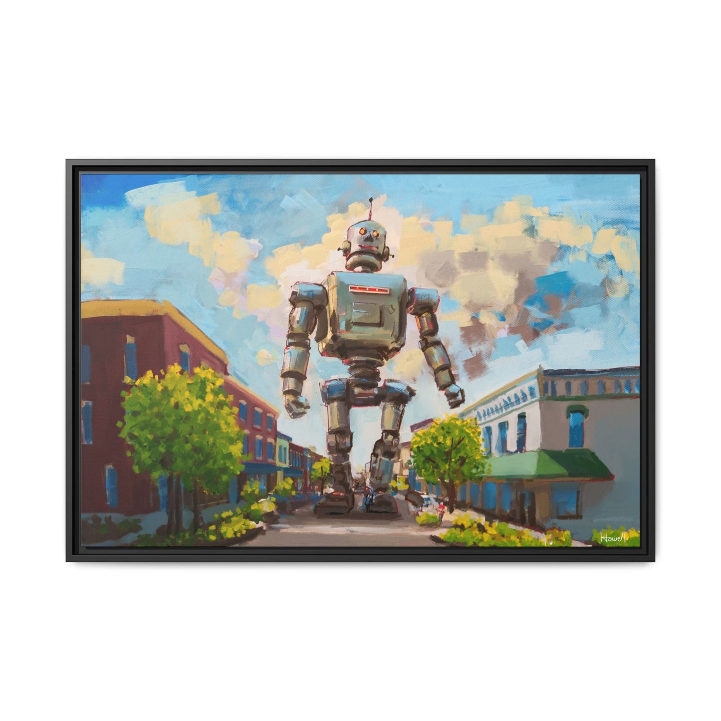 Rogers Robot - Framed Giclée Canvas Print
