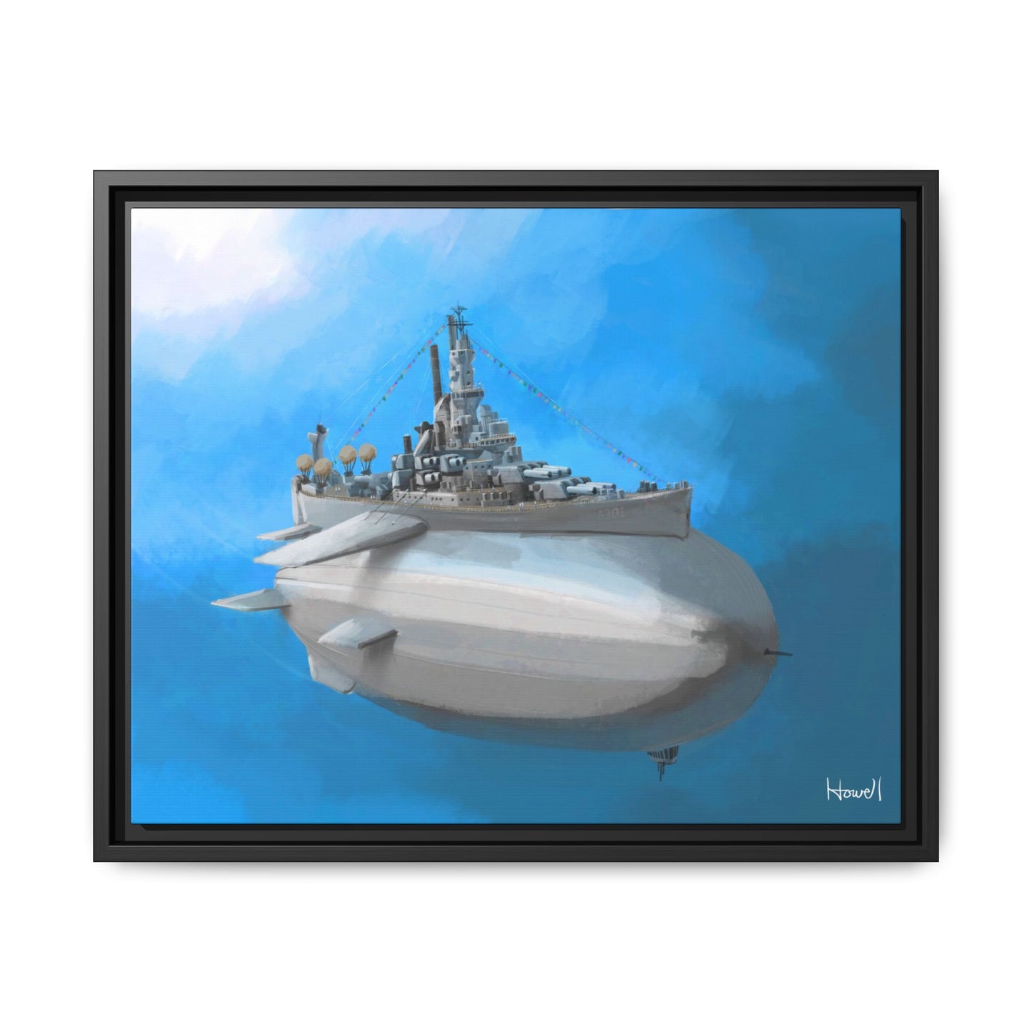 Battle Blimp - Framed Giclée Canvas Print