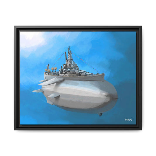 Battle Blimp - Framed Giclée Canvas Print