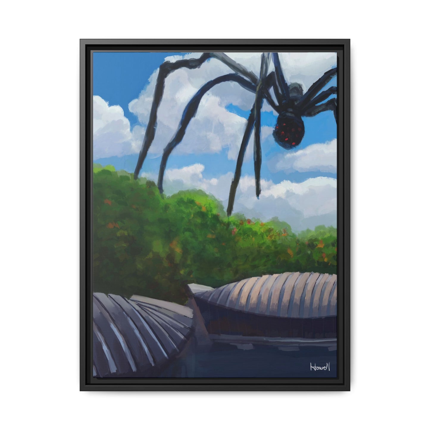 Crystal Bridges Visitor - Framed Giclée Canvas Print