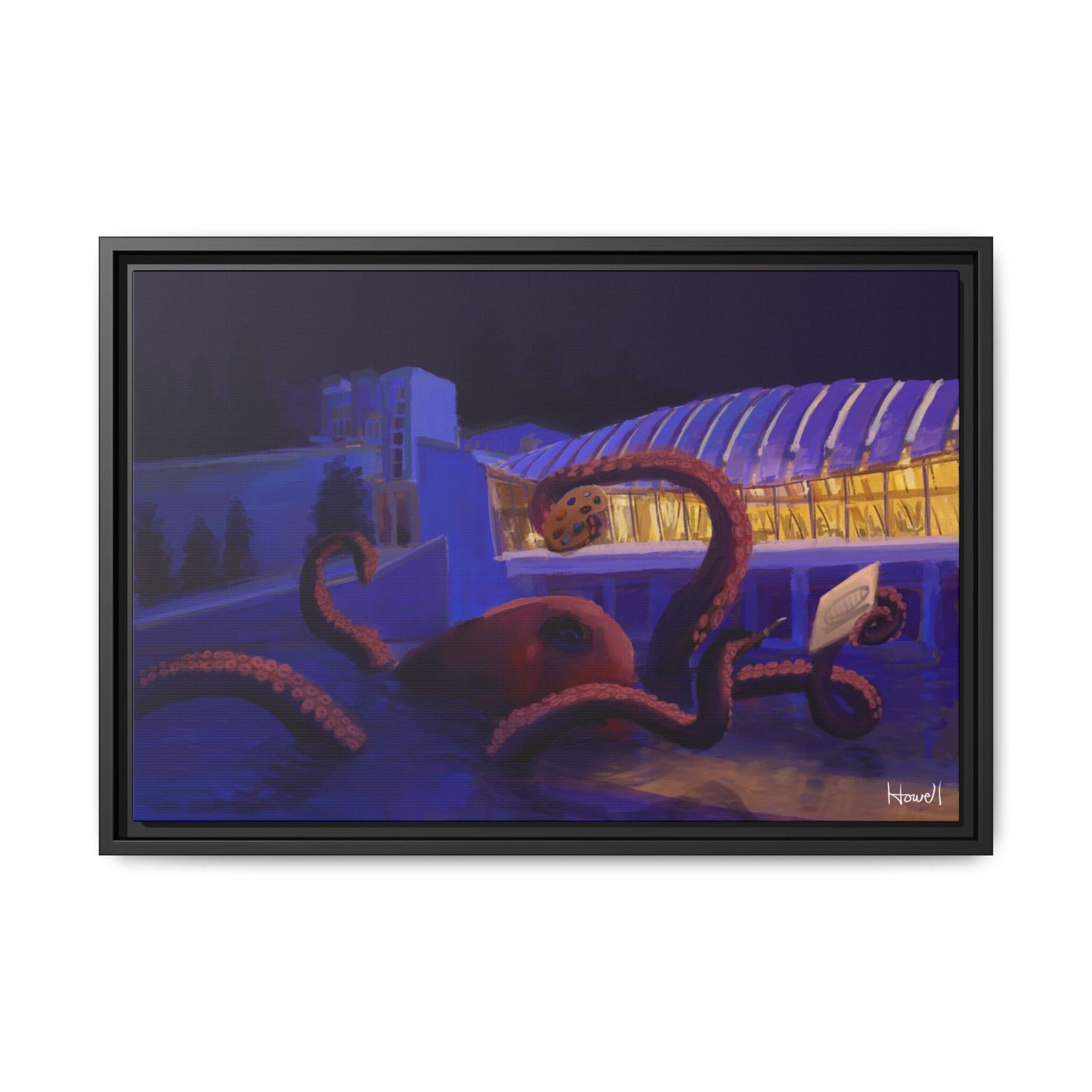 Crystal Bridges Kraken - Framed Giclée Canvas Print