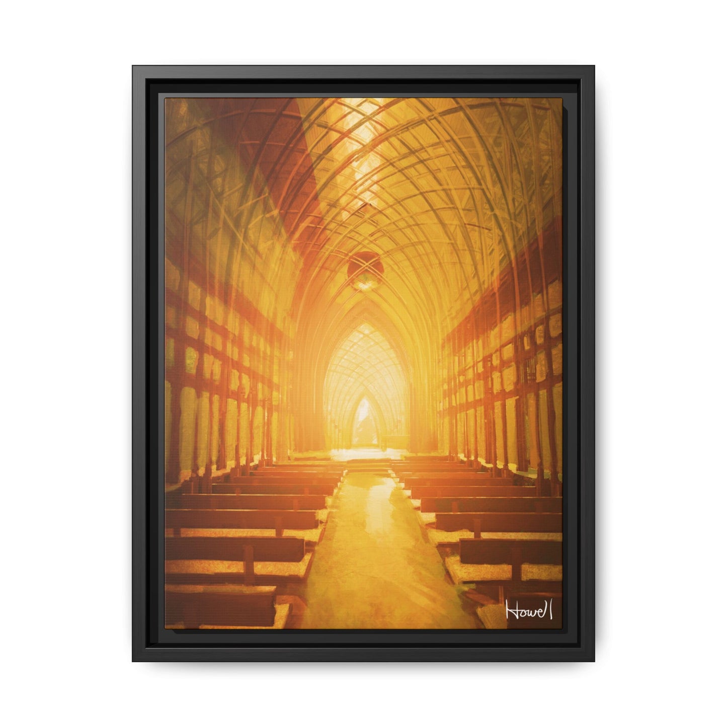 Golden Cooper Chapel - Framed Giclée Canvas Print