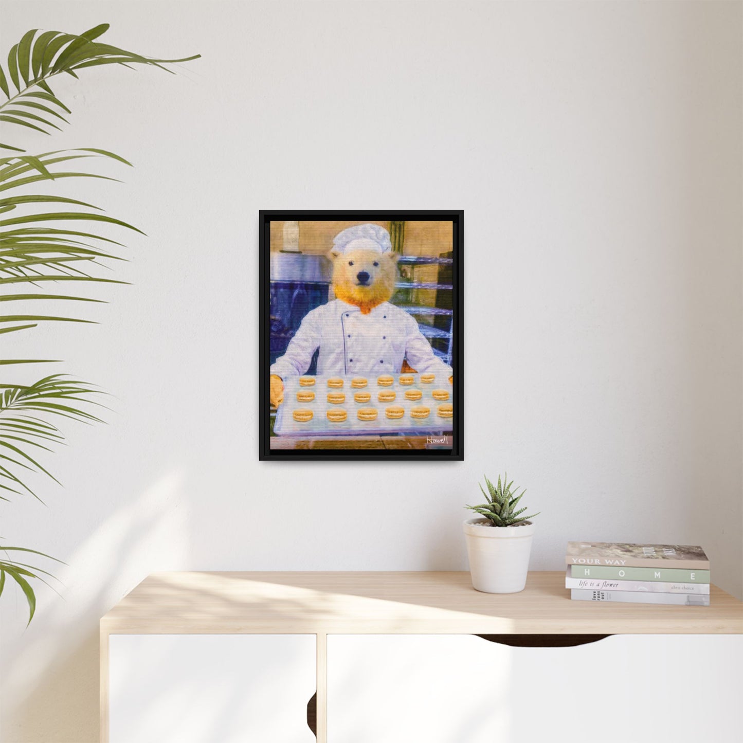 Baker Bear - Framed Giclée Canvas Print