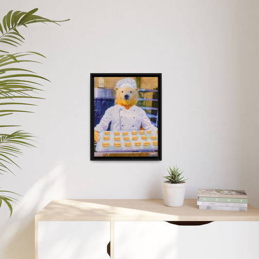 Baker Bear - Framed Giclée Canvas Print