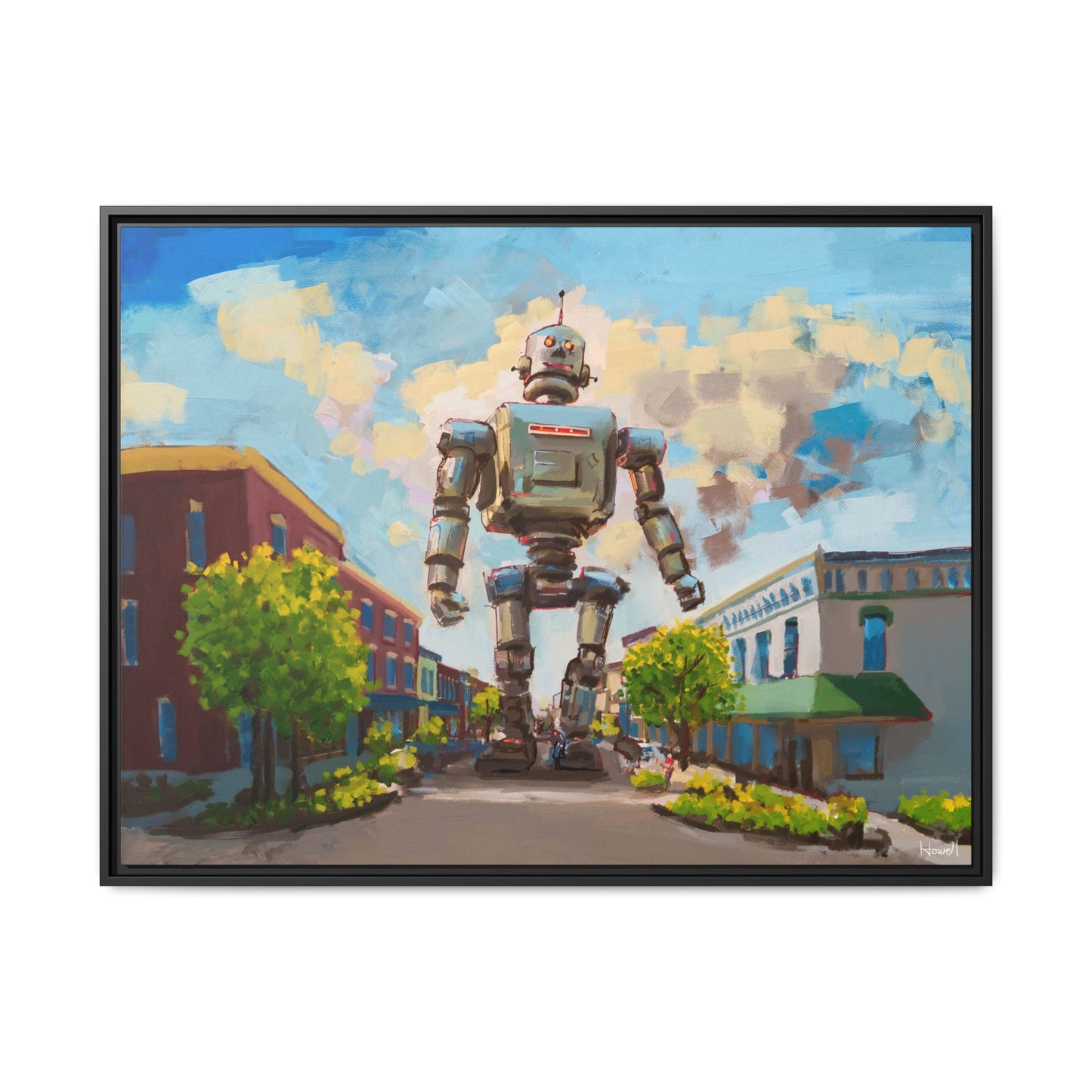 Rogers Robot - Framed Giclée Canvas Print