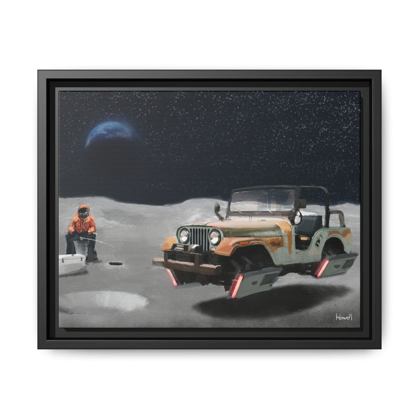Ice Fishing on the Moon — giclée art print by Ozark Modern, view 4