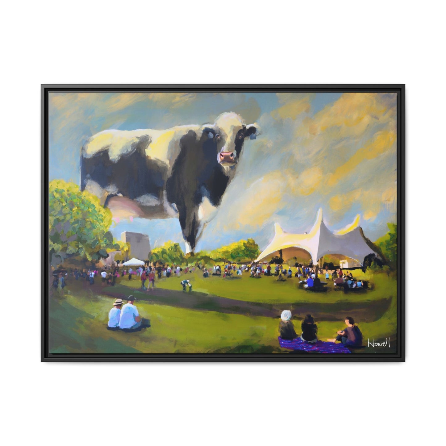 The Moo-mentary - Framed Giclée Canvas Print