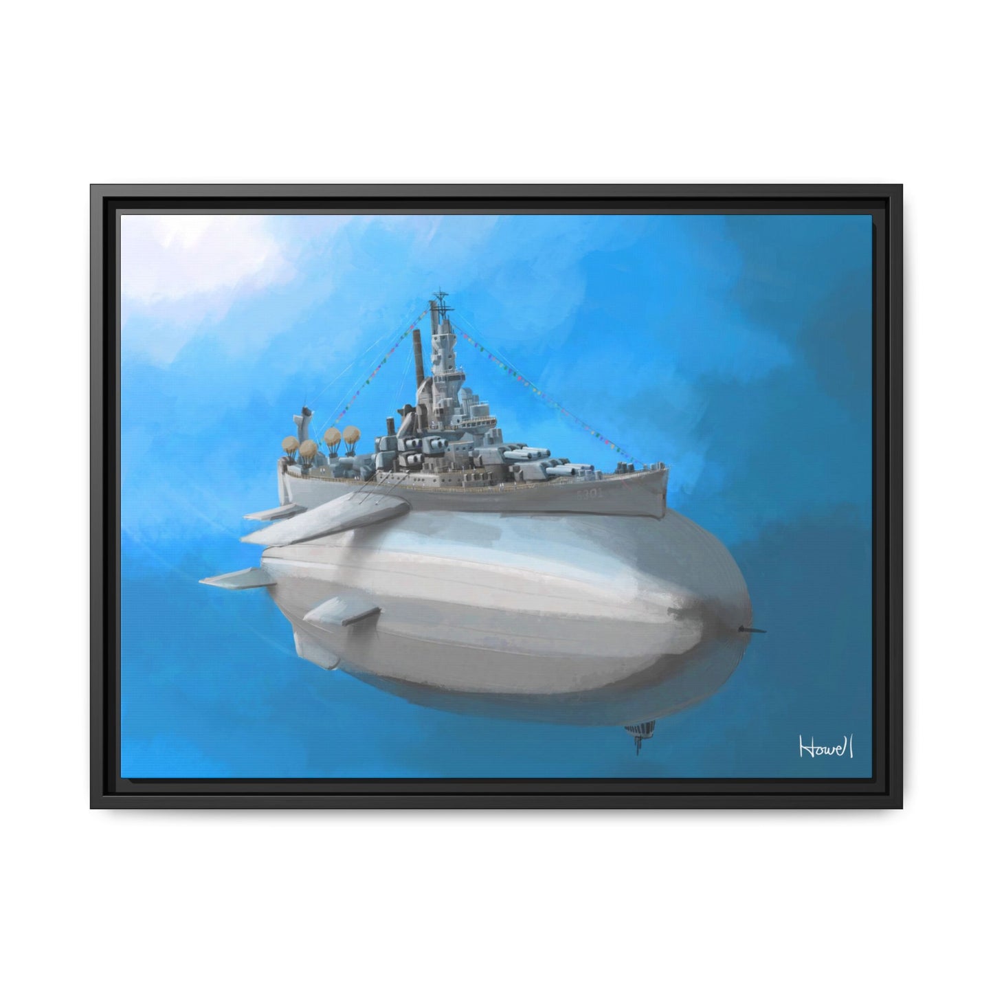 Battle Blimp - Framed Giclée Canvas Print