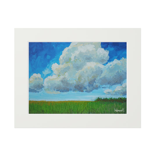 Clouds Over Fields - Matted Fine Art Print