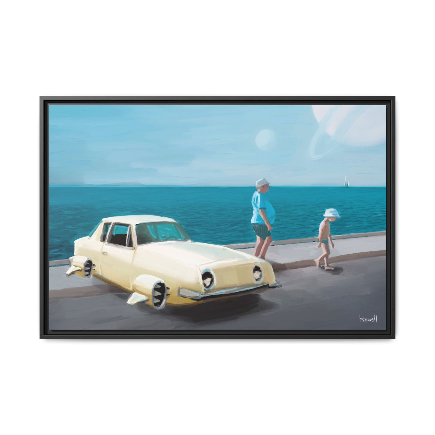 Boardwalk - Framed Giclée Canvas Print
