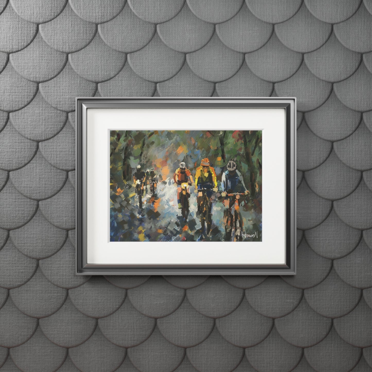 Road Bikes in the Rain 7 - Matted Fine Art Print