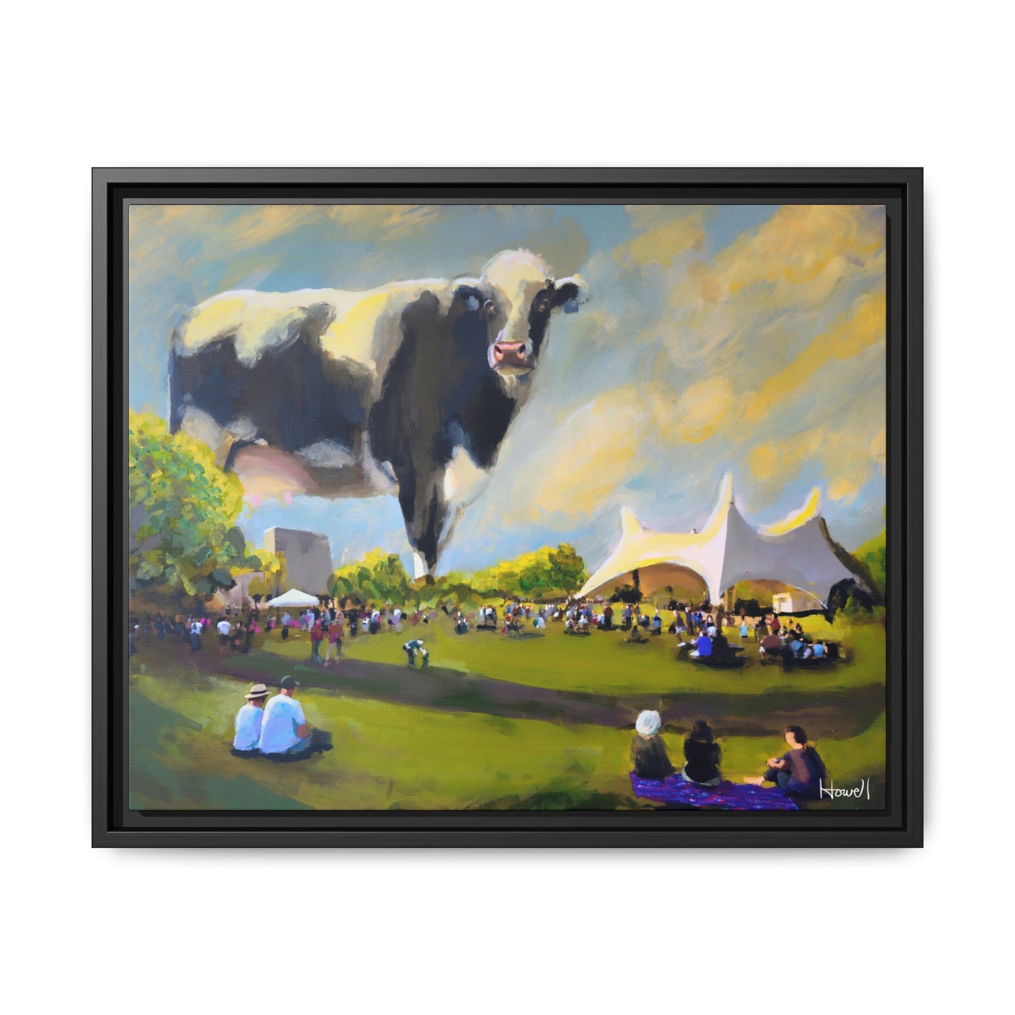 The Moo-mentary - Framed Giclée Canvas Print