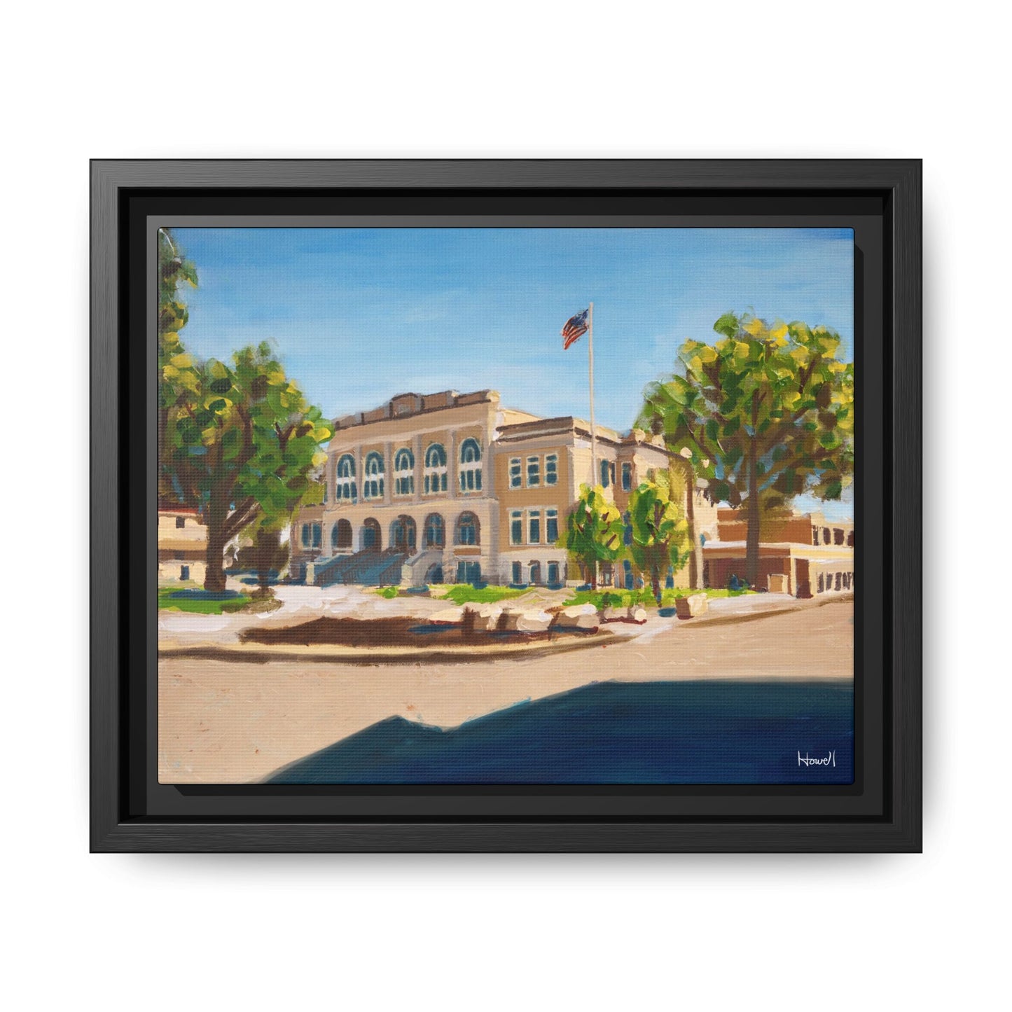 Bentonville Courthouse - Framed Giclée Canvas Print