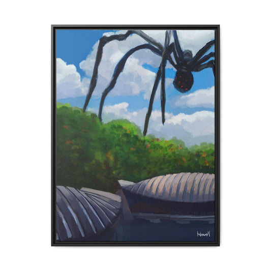 Crystal Bridges Visitor - Framed Giclée Canvas Print