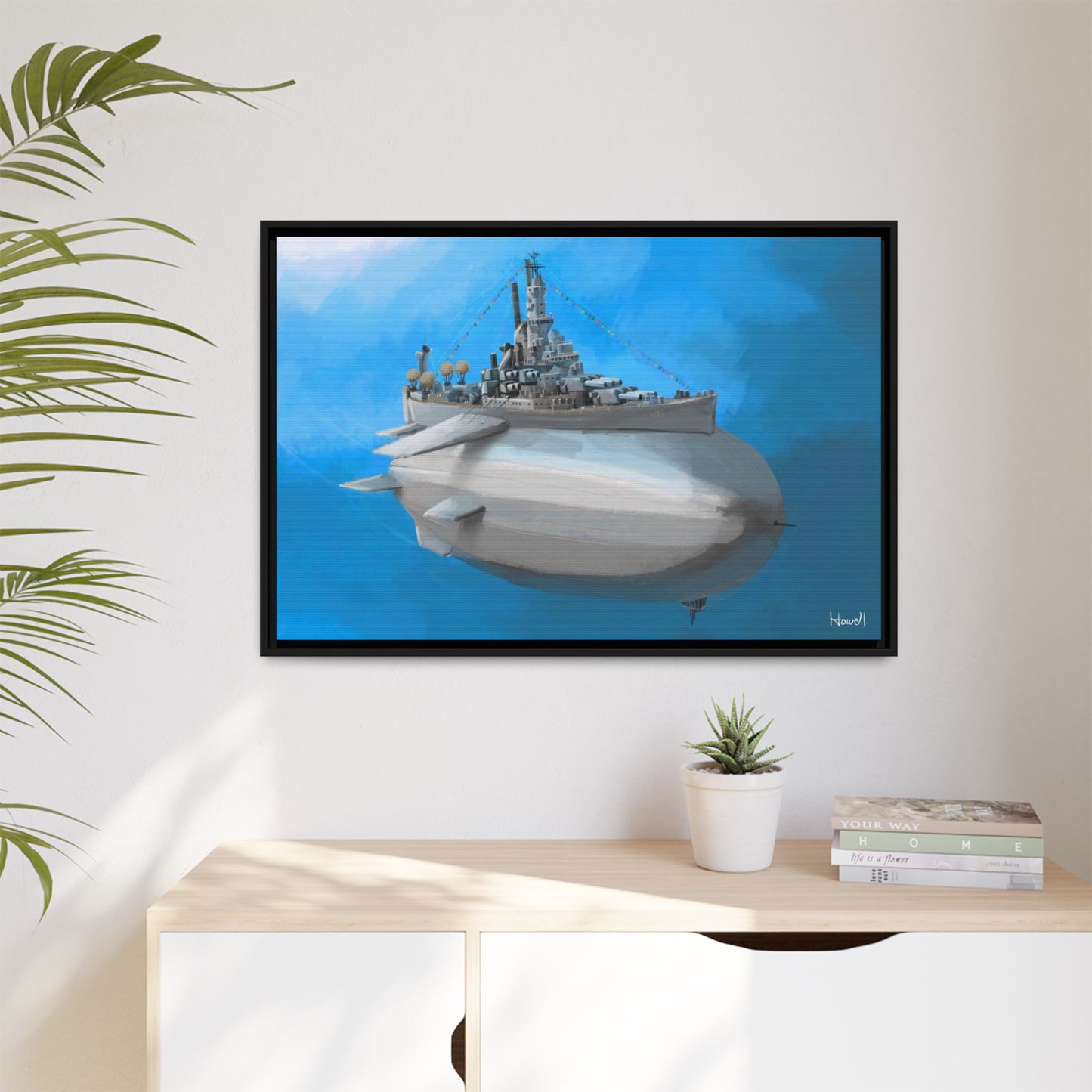 Battle Blimp - Framed Giclée Canvas Print