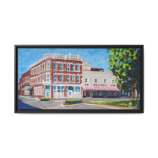 Walton 5 & Dime and Terry Block Building - Framed Giclée Canvas Print