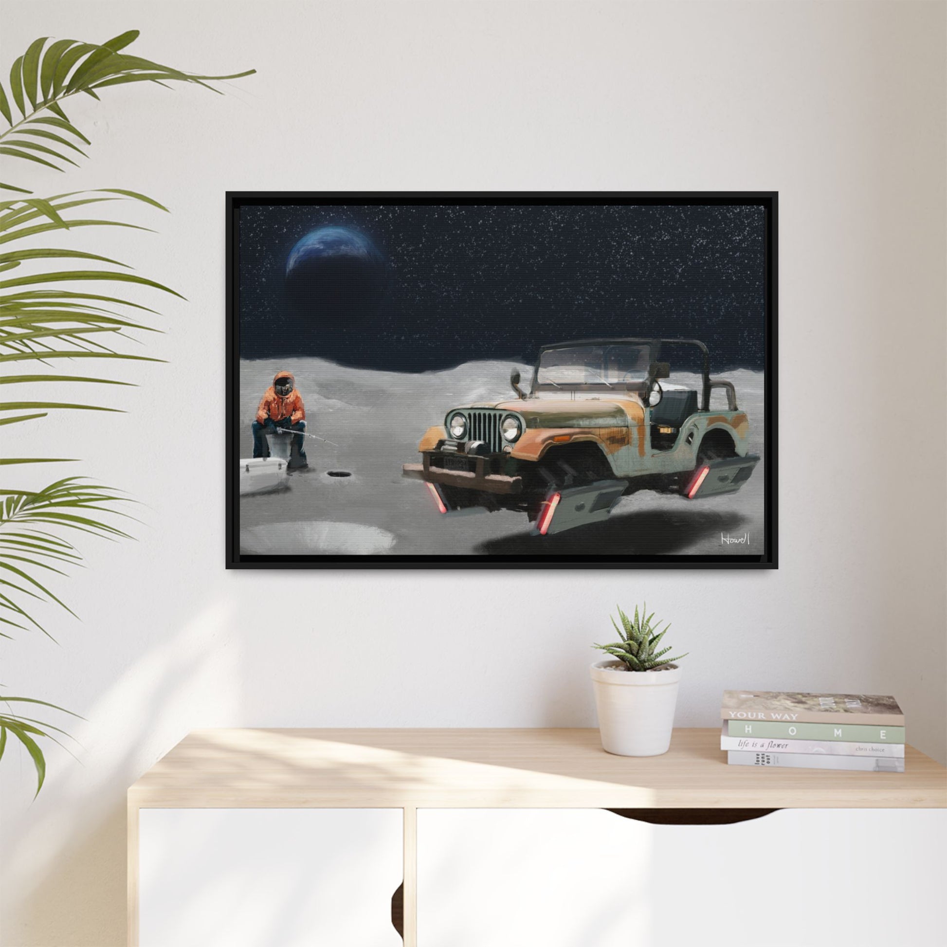 Ice Fishing on the Moon — giclée art print by Ozark Modern, view 9