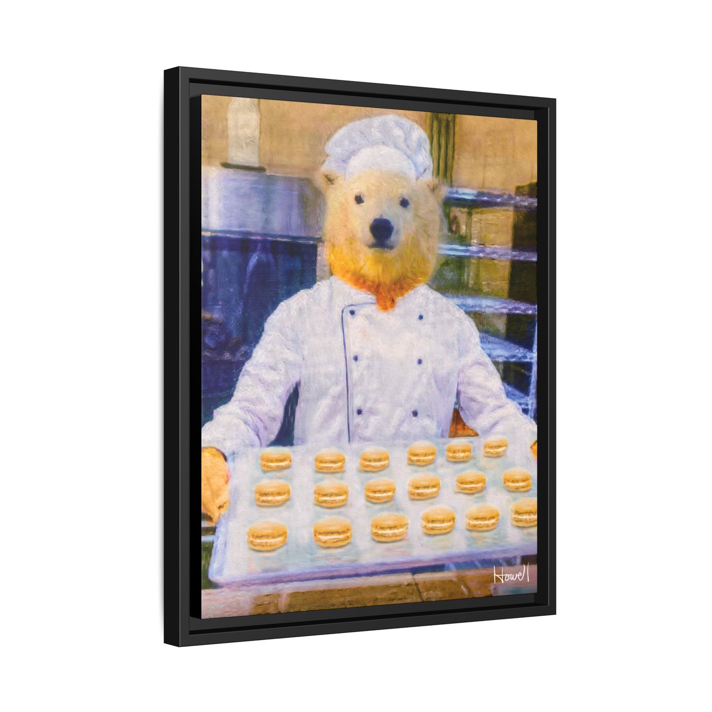 Baker Bear - Framed Giclée Canvas Print