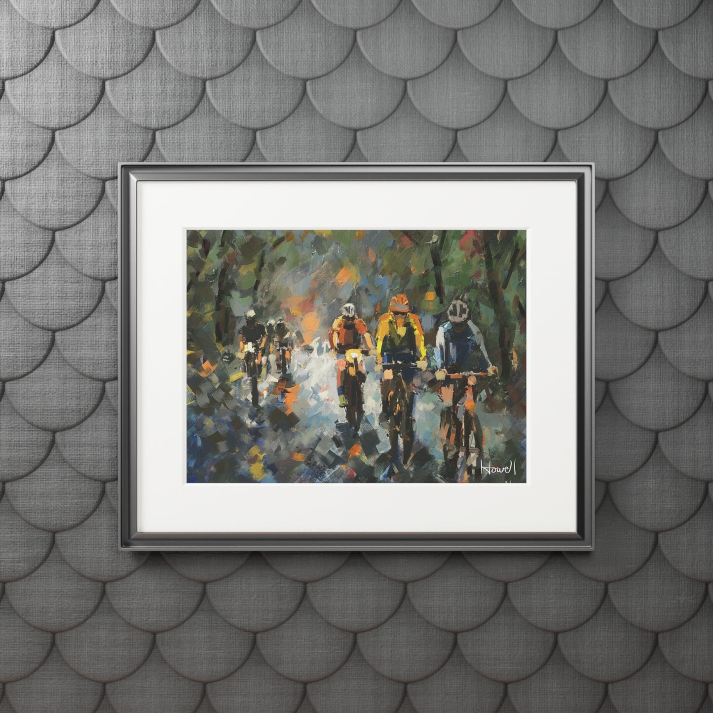 Road Bikes in the Rain 7 - Matted Fine Art Print