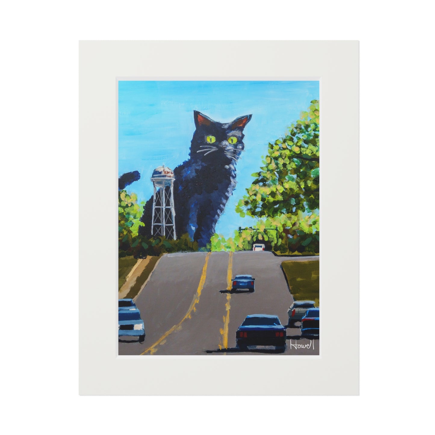 Water Tower Cat - Matted Fine Art Print