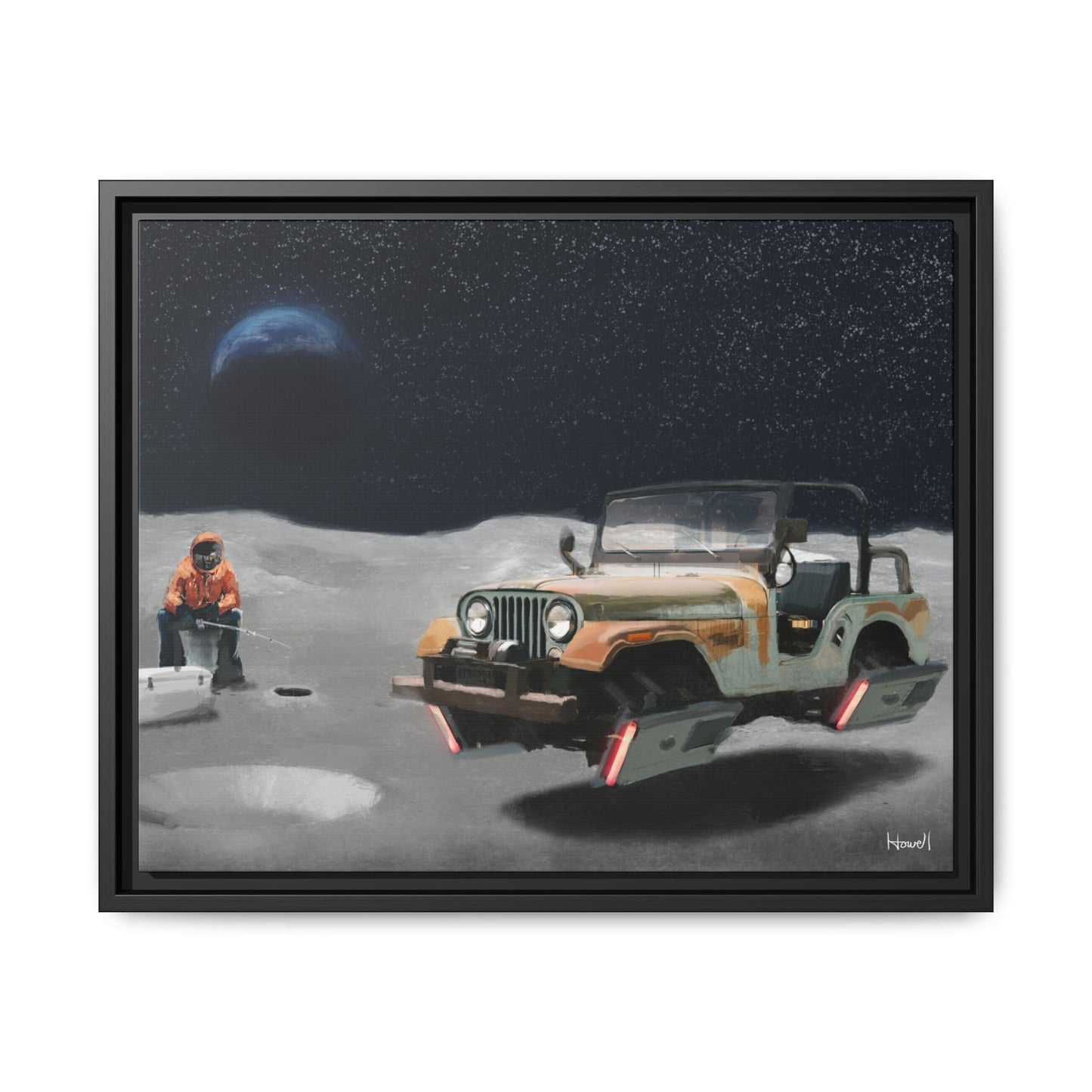 Ice Fishing on the Moon — giclée art print by Ozark Modern, view 2