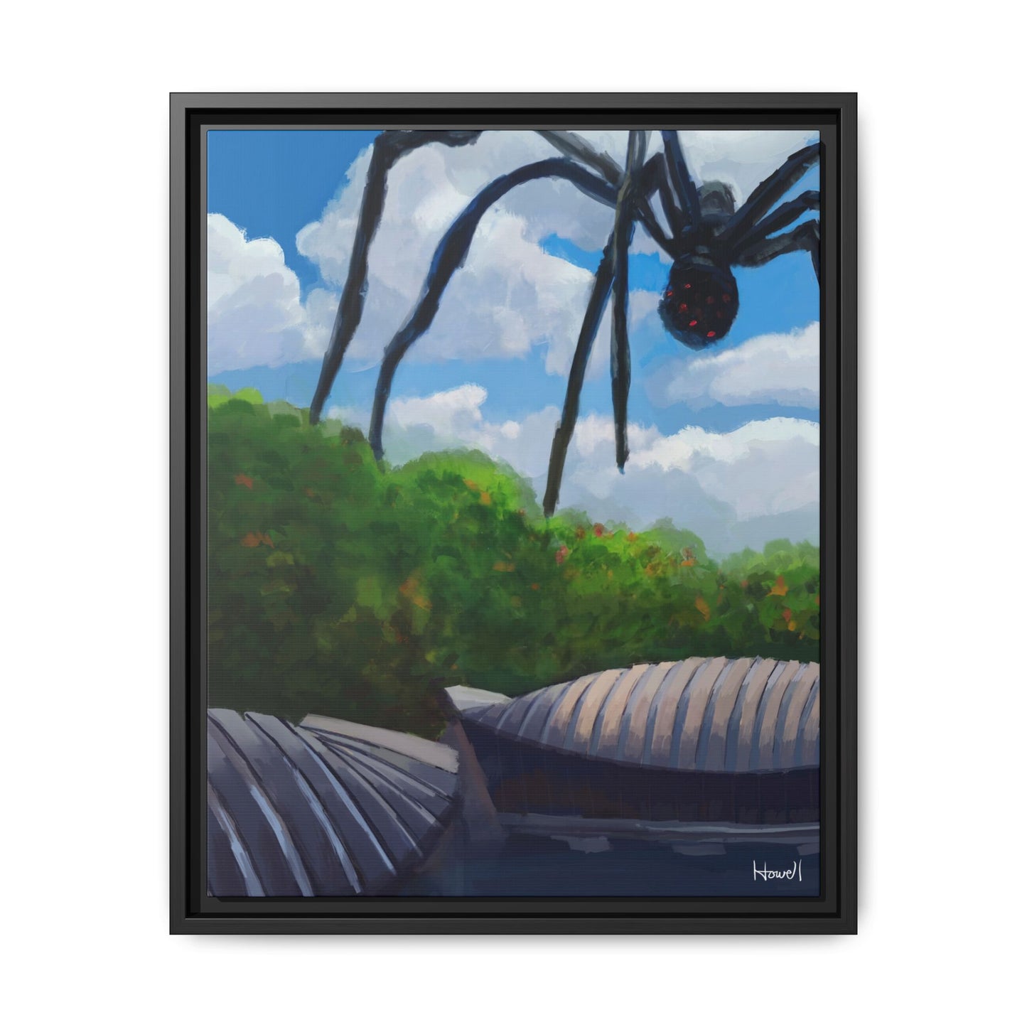 Crystal Bridges Visitor - Framed Giclée Canvas Print