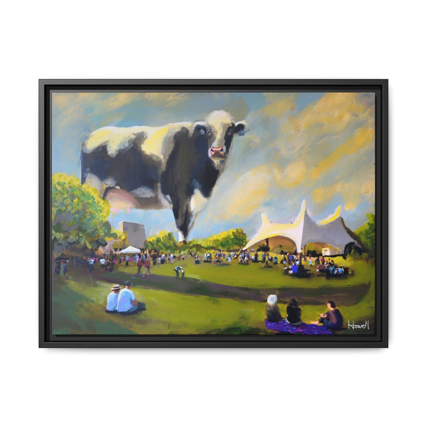 The Moo-mentary - Framed Giclée Canvas Print