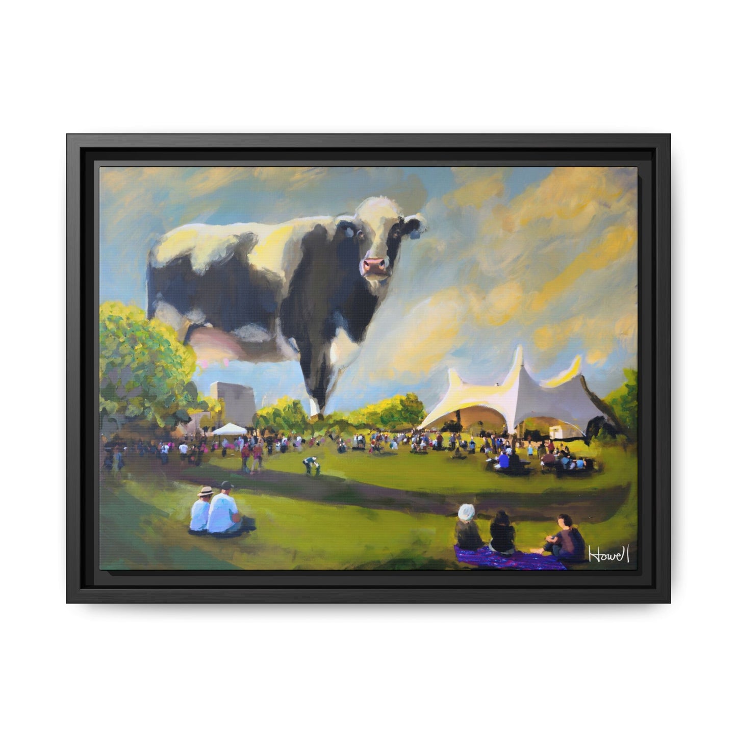 The Moo-mentary - Framed Giclée Canvas Print